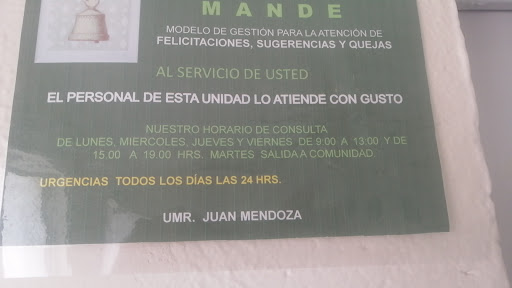 unidad medica rural juan mendoza